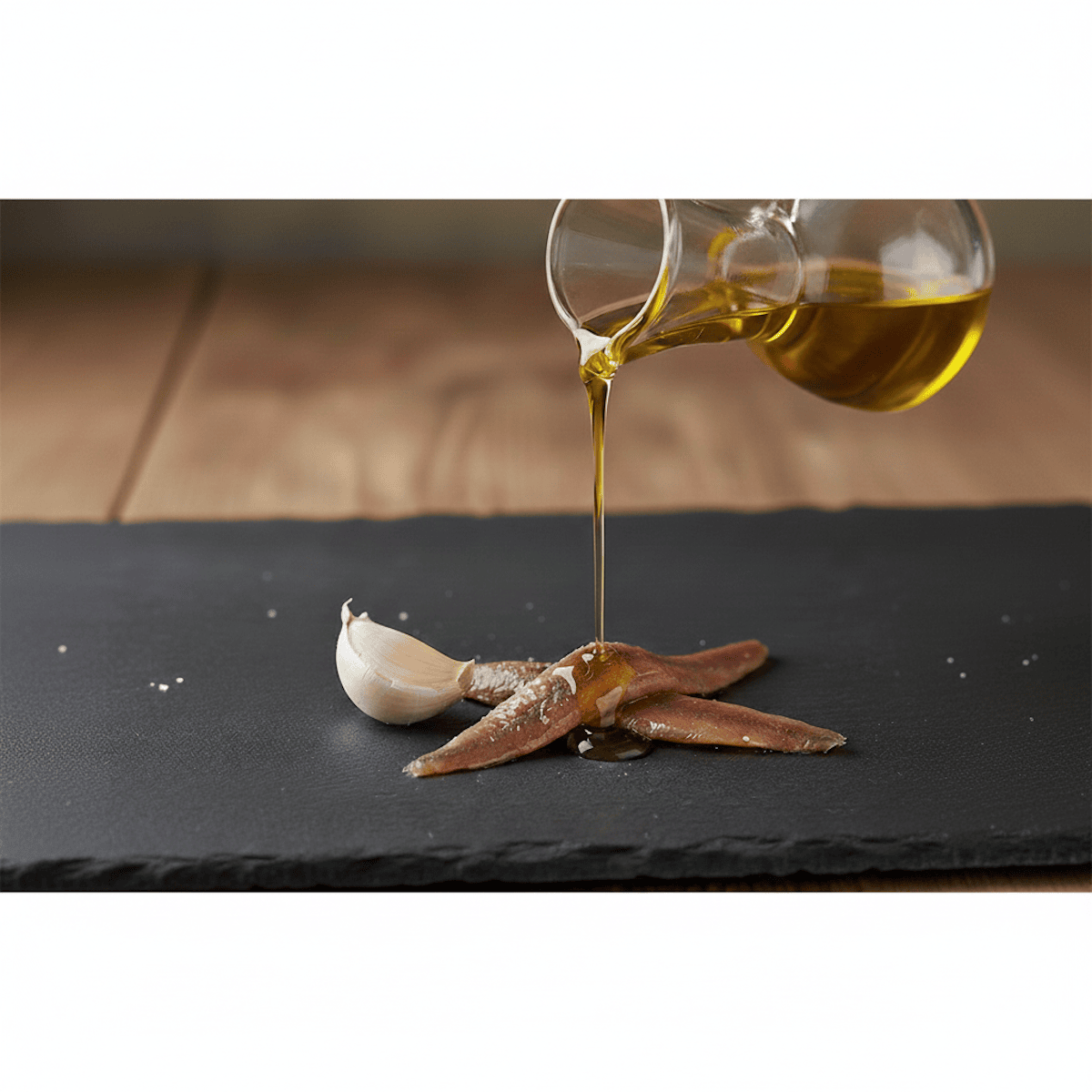 Acciughe del Cantabrico sott’olio all’aglione