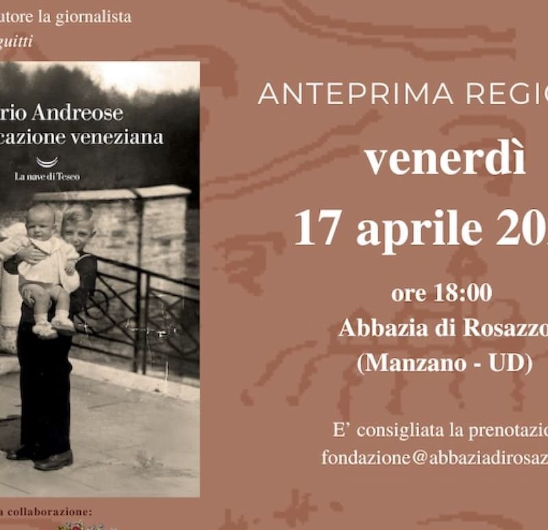 All’Abbazia di Rosazzo Mario Andreose racconta “Un’educazione veneziana”